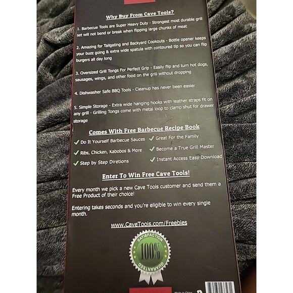 Cave Tools 3-Piece BBQ Tools Set - Includes Spatula, Tongs, & Fork - Heavy Duty - Picture 3 of 3